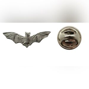 Pair NWT Bat mini Sterling Silver Pins Brooches Halloween Spooky October Goth